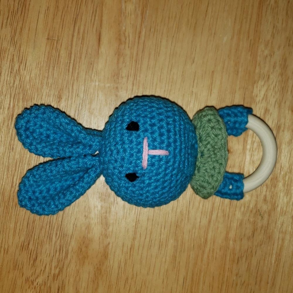 Crochet Bunny Teething Rattle